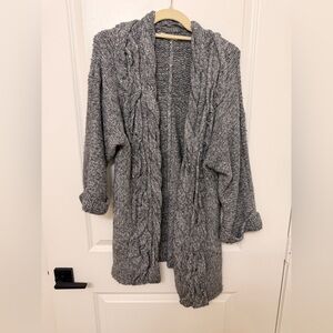 Hinge Heather Gray Cable Knit Cardigan